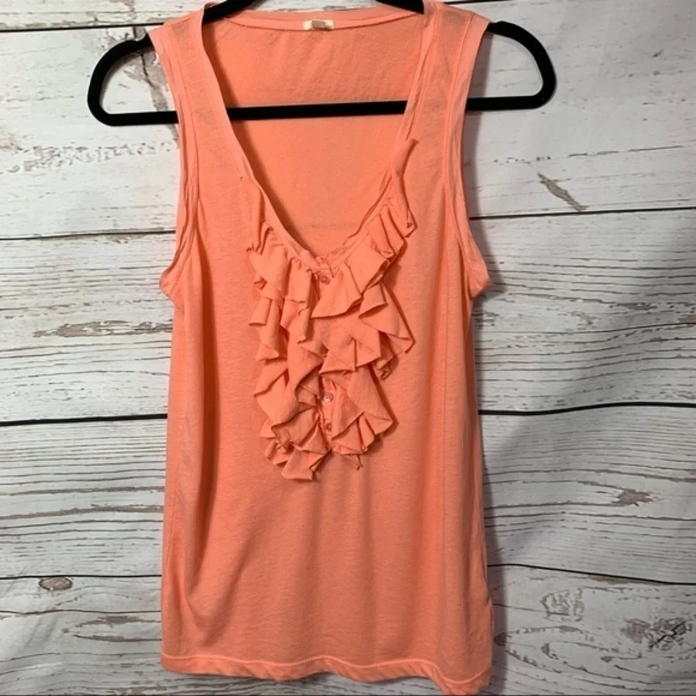 NWOT J.Crew Cascade Ruffle Button Down Tank Top